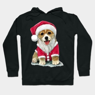 Puppy dog in Santa Claus costume Hoodie